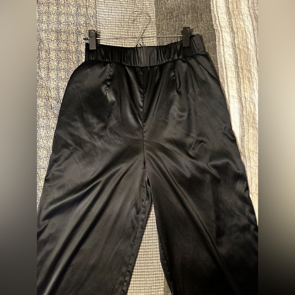 ADAY Pants - ADAY Black Satin Trousers